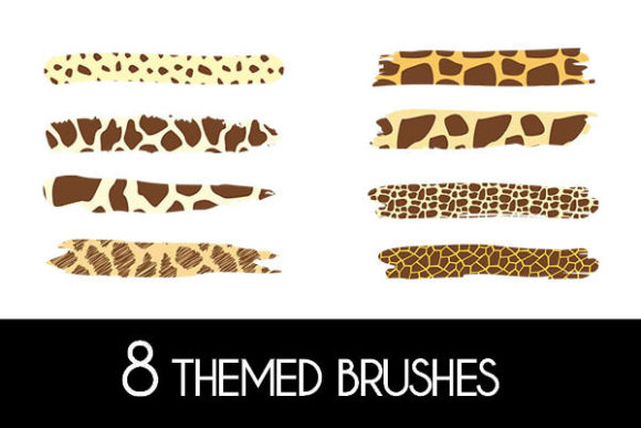 8 Giraffe Skin Themed Brush Patterns