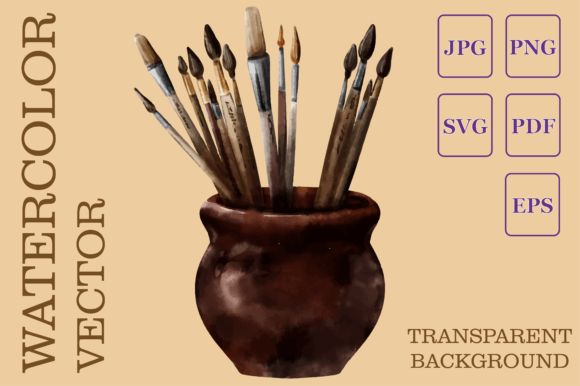 Art Brushes in a Pot: Vector Watercolor Guide
