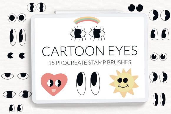 Cartoon Eyes Procreate Stamp Brushes