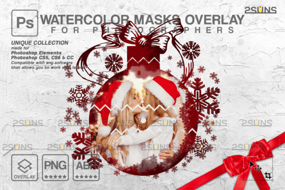 Elevate Designs with Christmas Watercolor Overlays