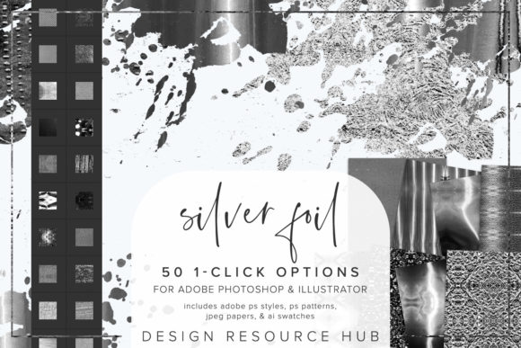 Elevating Digital Design with Silver Foil Photoshop Styles