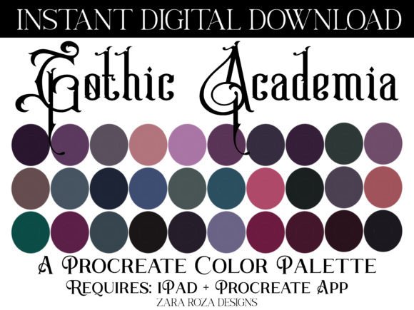 Mastering Mood: The Gothic Academia Procreate Color Palette for Digital Artists