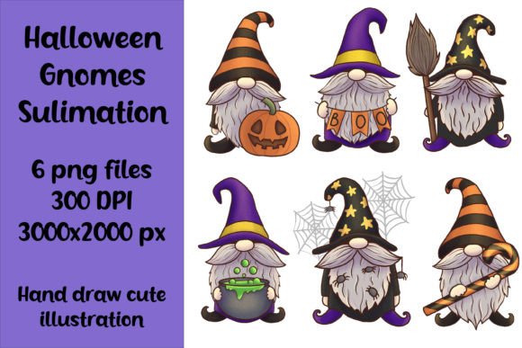Spooky Halloween Gnomes Sublimation Bundle