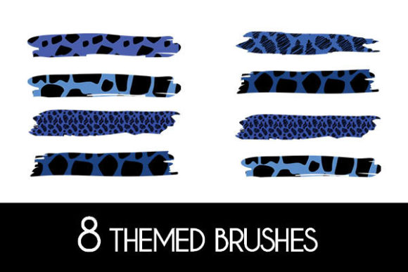 Strategic Design Applications for 8 Giraffe Blue Themed Brushes Patterns